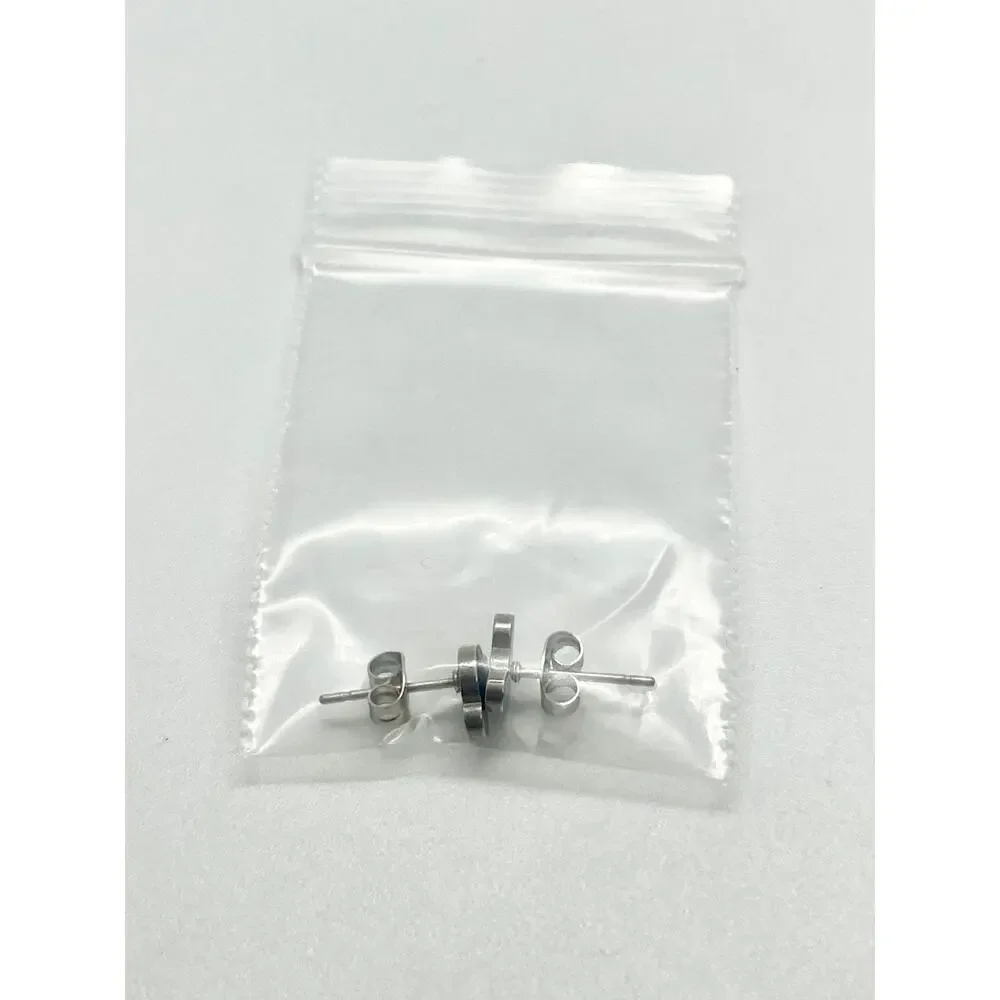 Silver Stainless Steel Mickey Mouse Silhouette Stud Earrings